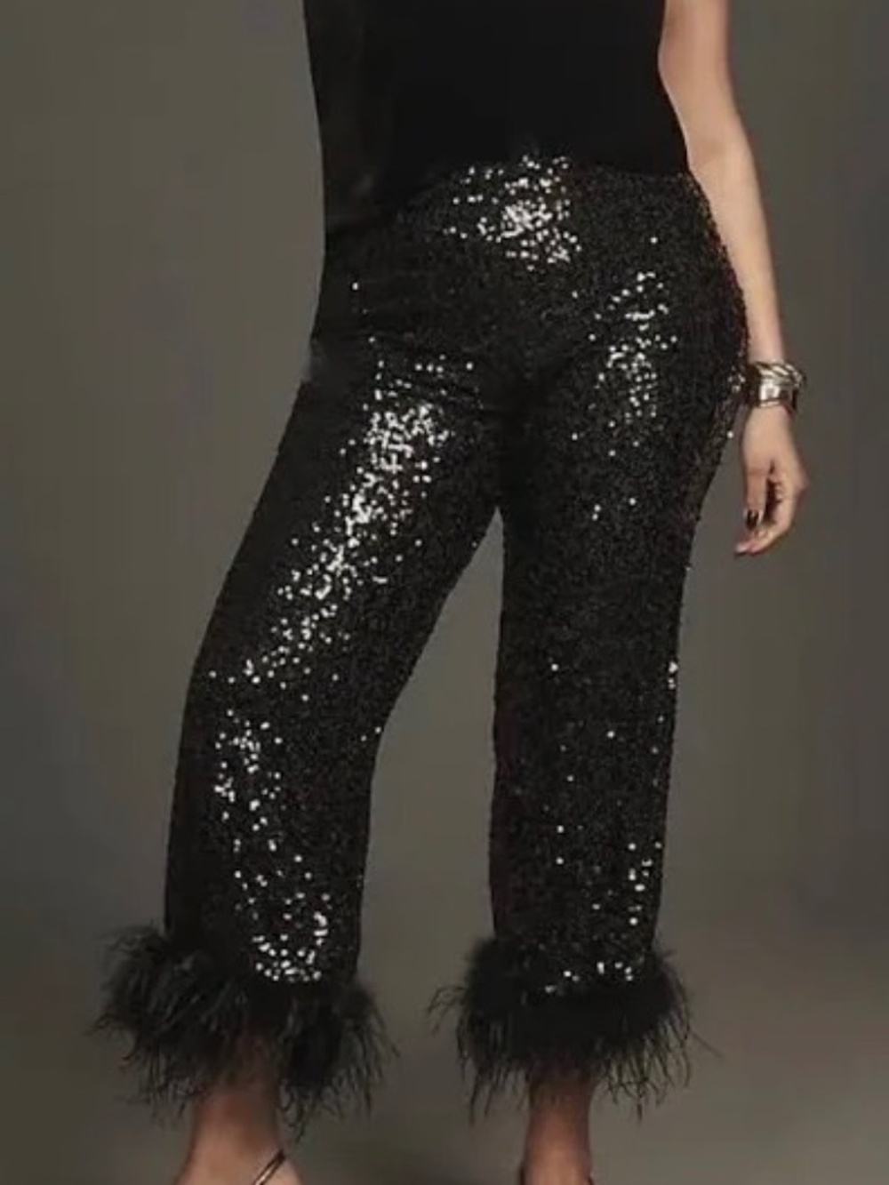 NWT Hutch Sequined Feather Trim